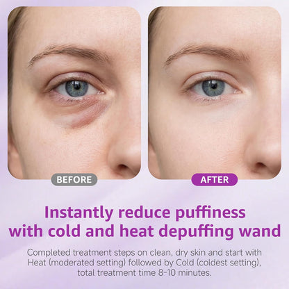 Depuffing Wand for Eyes and Face - Cold and Heat Facial Massager, Ice Roller Tool for Puffy Eyes and Dark Circles
