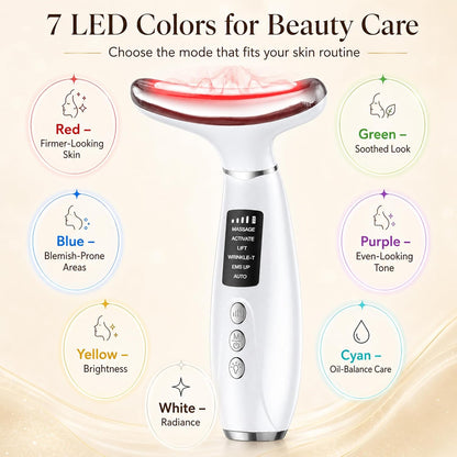 Red Light Therapy Face Massager - LED Face Sculpting Tool with EMS, Heat and Vibration