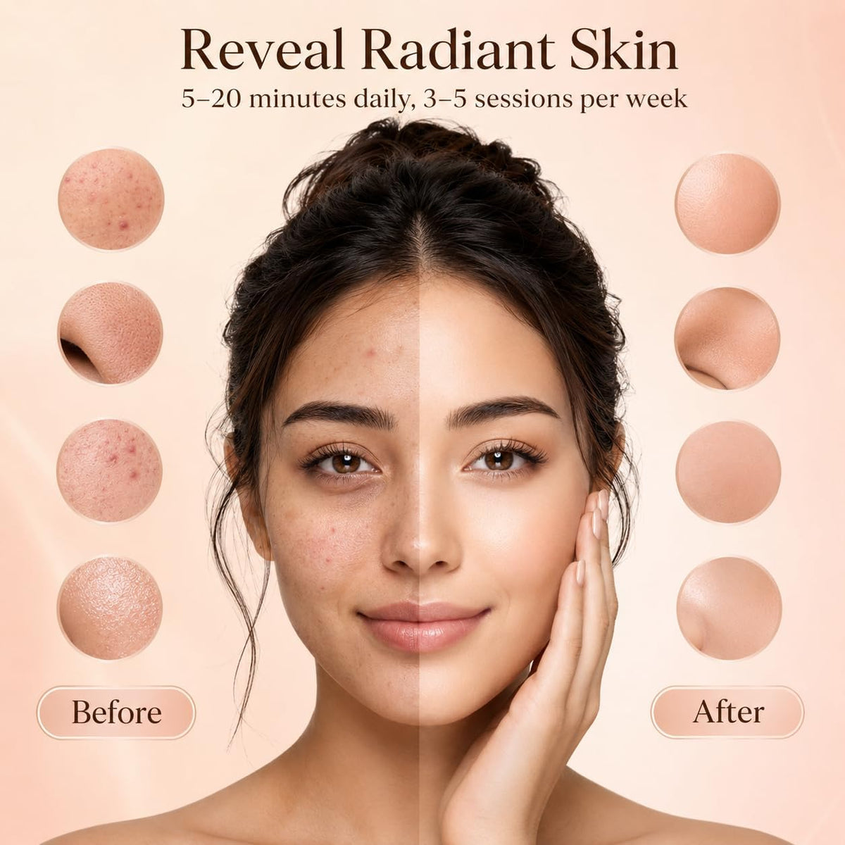 Red Light Therapy Face Mask - 850nm LED Cordless Skincare Device for At Home Beauty Care