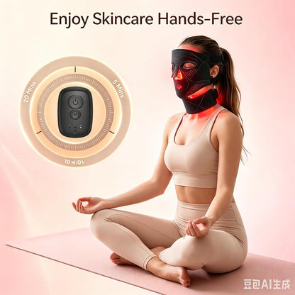 Red Light Therapy Face Mask - 850nm LED Cordless Skincare Device for At Home Beauty Care