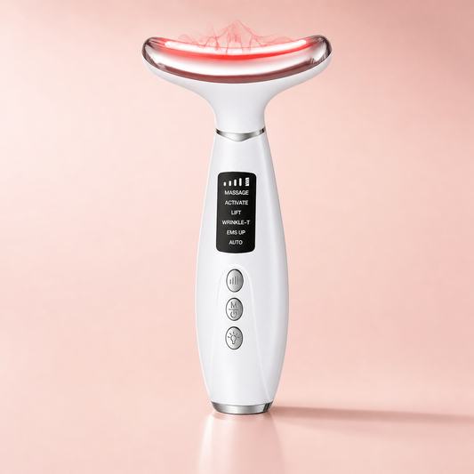Red Light Therapy Face Massager - LED Face Sculpting Tool with EMS, Heat and Vibration